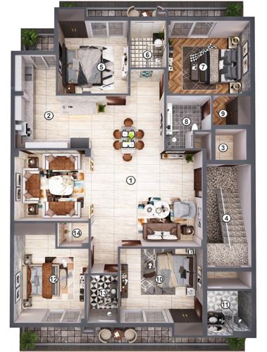  genesis-ultra-luxury-builder-floors Genesis Ultra Luxury Builder Floors Cluster Plan from 1st to 4th Floor
