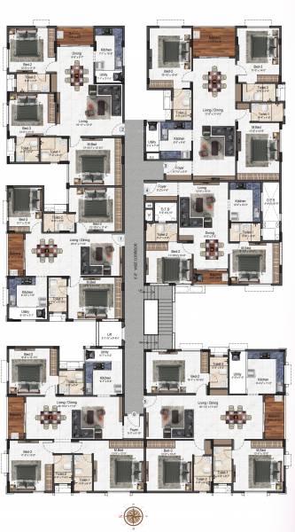  gagan Block E Wing A Cluster Plan from 1st to 5th Floor