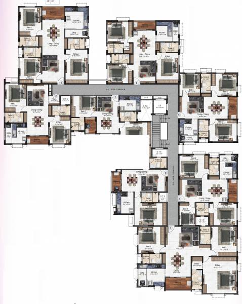  gagan Block E Wing B Cluster Plan from 1st to 5th Floor