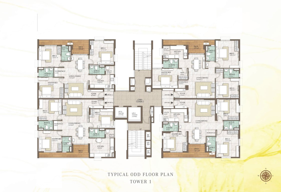  jewel Tower 1 Typical Floor Cluster Plan
