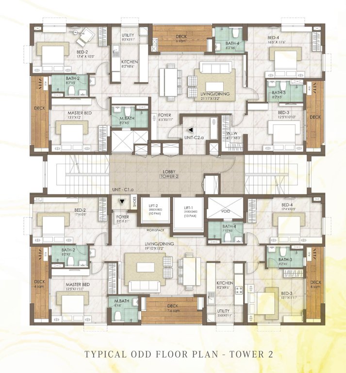 jewel Tower 2 Typical Floor Cluster Plan