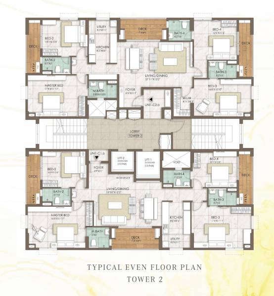  jewel Tower 2 Typical Floor Cluster Plan