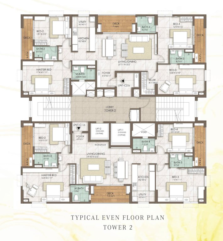  jewel Tower 2 Typical Floor Cluster Plan