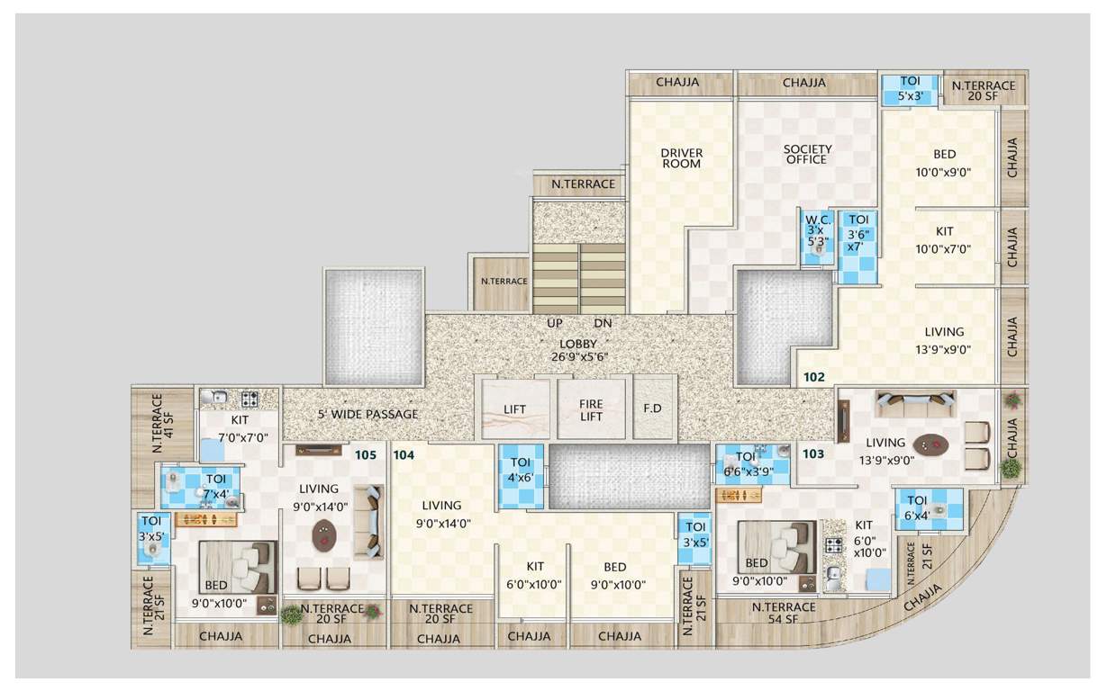  corner Corner Cluster Plan for 1st Floor