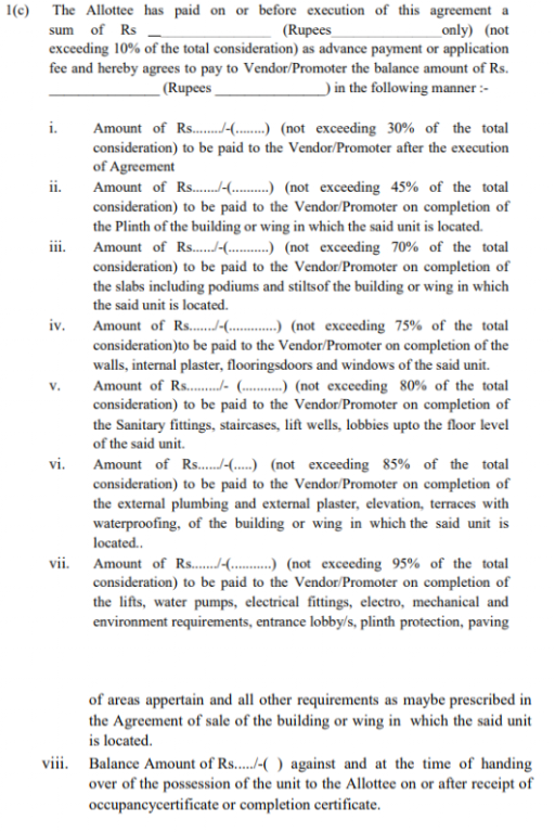 narmada-residency Construction Linked Payment (CLP) Payment Plan