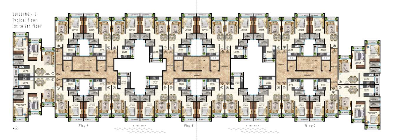  flamingo residency Flamingo Residency Bldg No 1 A Wing Cluster Plan