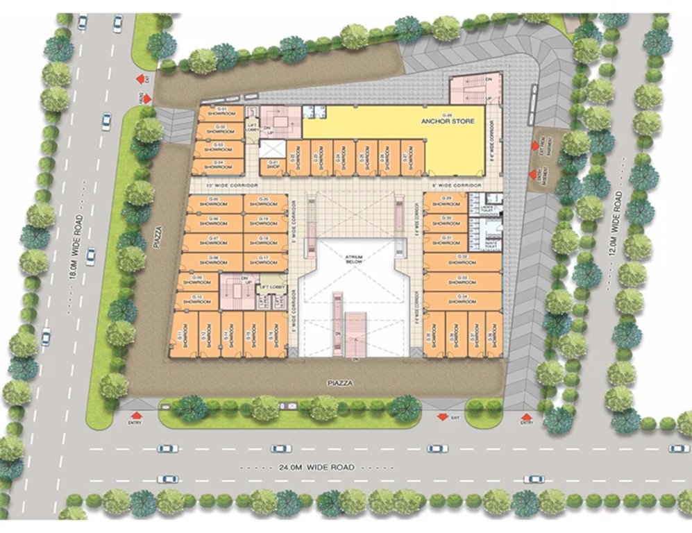 vasant square Vasant Square Cluster Plan For Ground Floor