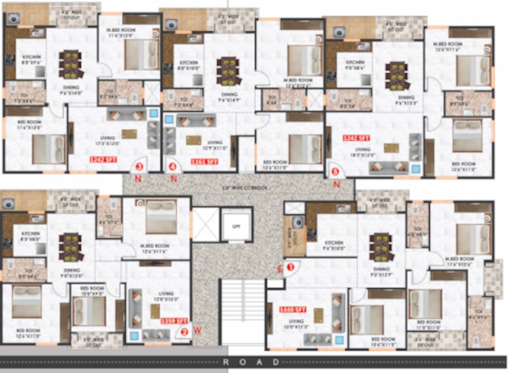  pride Pride Typical Floor Cluster Plan