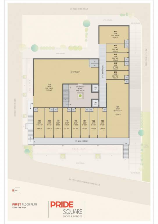 square Square Cluster Plan for 1st Floor