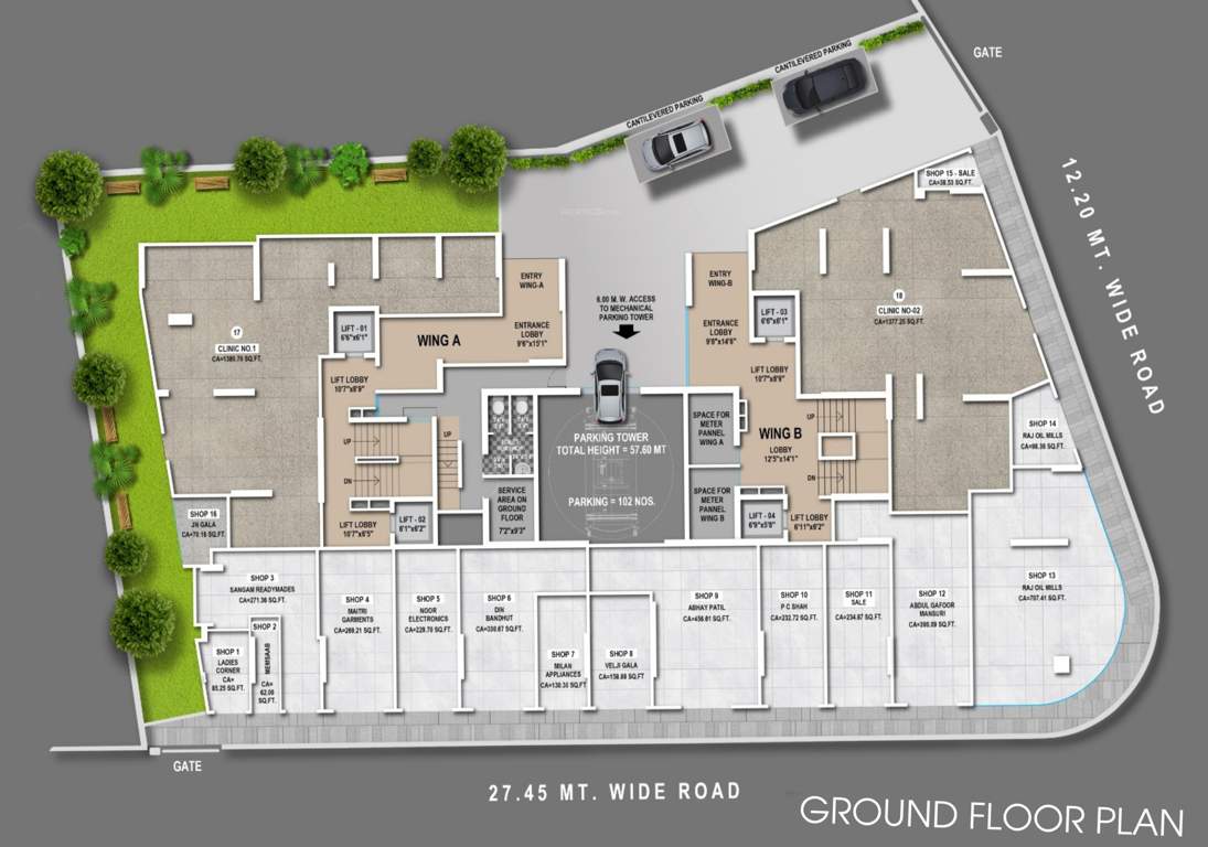  naumi shresht Wing A And B Cluster Plan For Ground Floor