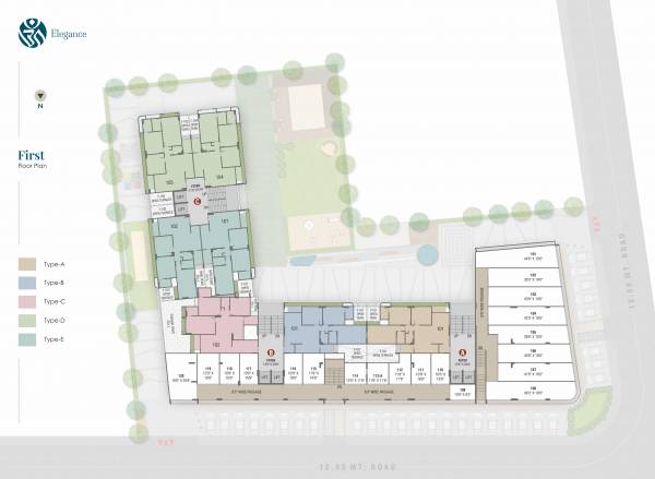  om-elegance Block A To C  Cluster Plan For 1st Floor