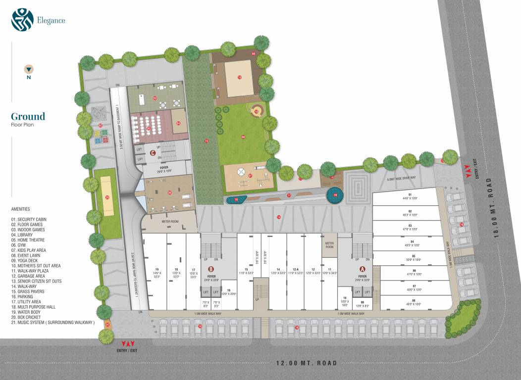  om elegance Block A To C Cluster Plan For Ground Floor