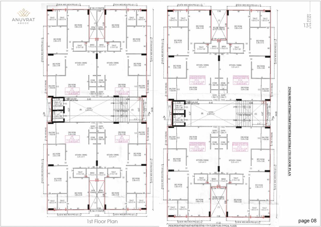  anuvrat abode Block A Cluster Plan for Typical Floor