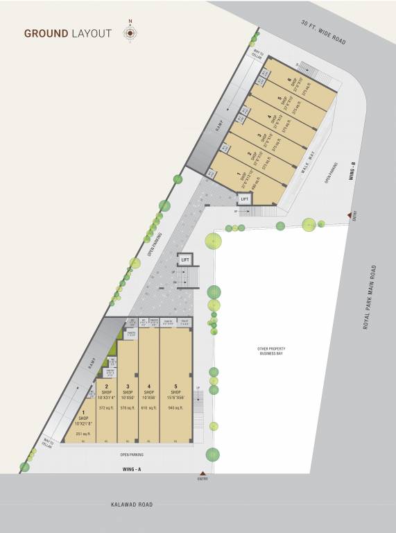 corporate Wing A & B Ground Floor Cluster Plan