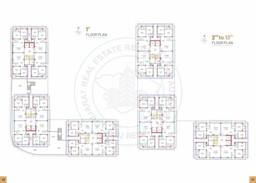  pavitram-liberty Block A To Block C Cluster Plan from 1st to 13th Floor