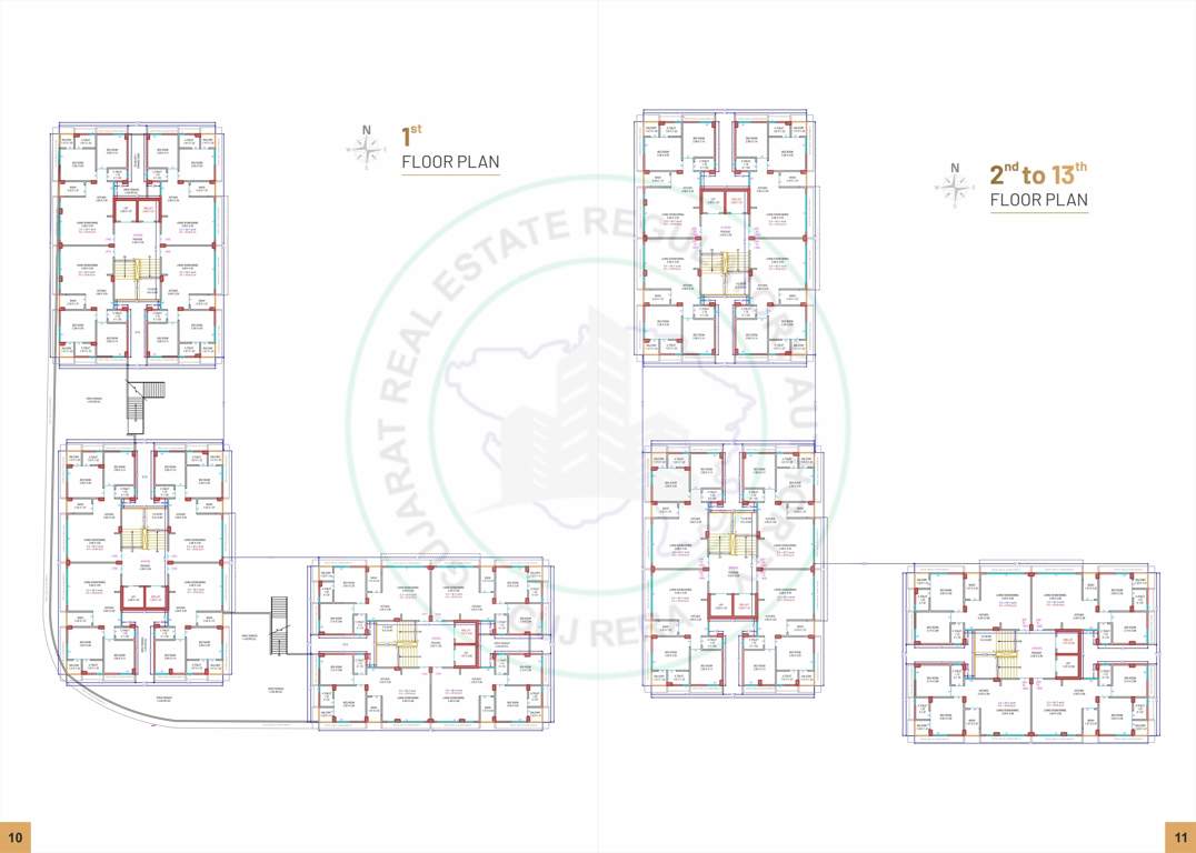  pavitram liberty Block A To Block C Cluster Plan from 1st to 13th Floor