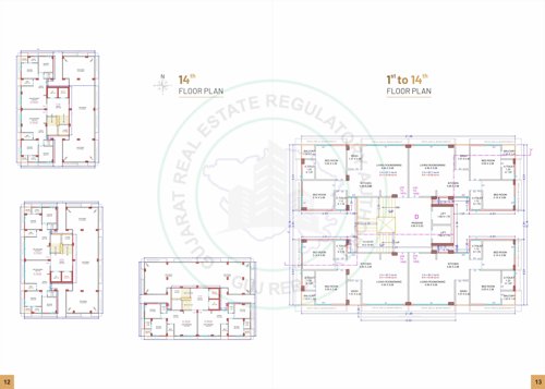  pavitram-liberty Block D Cluster Plan from 1st to 14th Floor