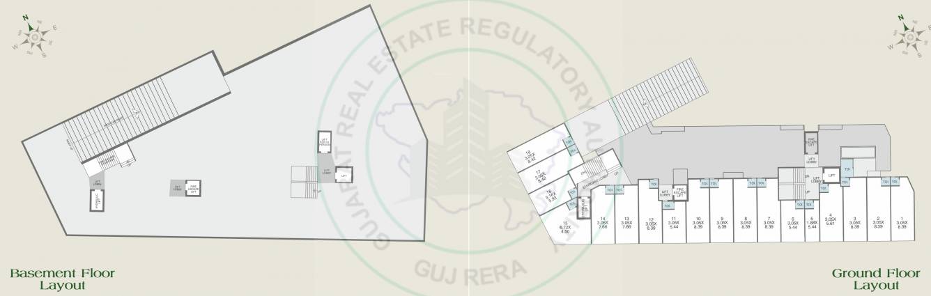  park Tower A And Tower B Basement And Ground Cluster Plan