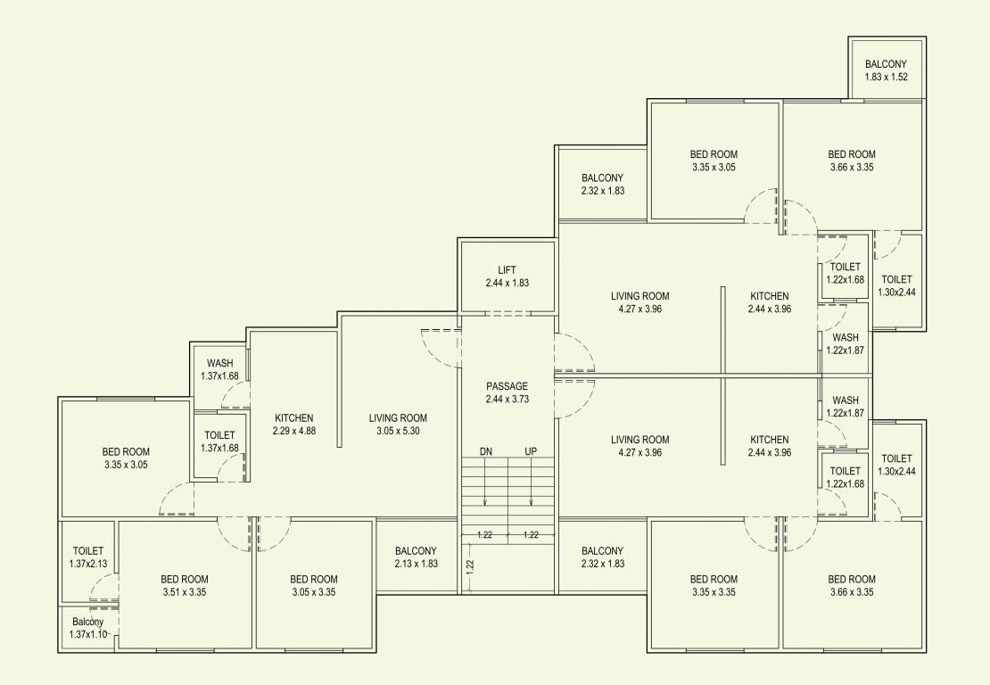  shree akshar vihar Tower C Typical Floor Cluster Plan