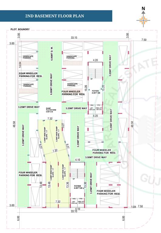  ganesh Block A & B Basement 2 Floor Cluster Plan