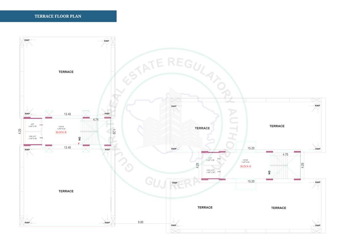  ganesh Block A & B Terrace Floor Cluster Plan