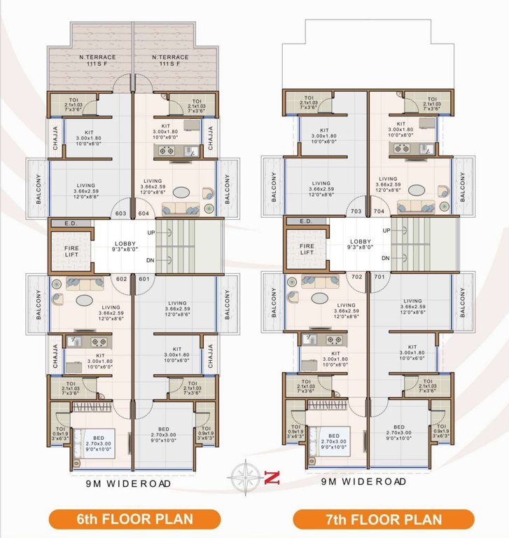  sai shrushti Sai Shrushti Cluster Plan from 6th to 7th Floor