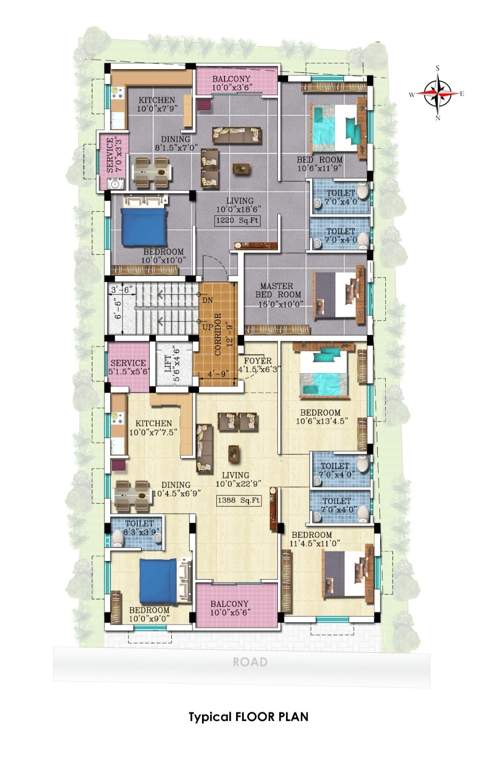  janani dhanalakshmi Janani Dhanalakshmi Cluster Plan from 1st to 3rd Floor