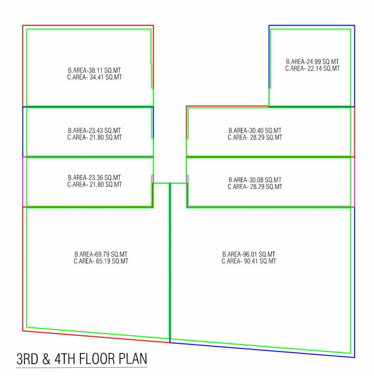 prime Prime Cluster Plan from 3rd to 4th Floor