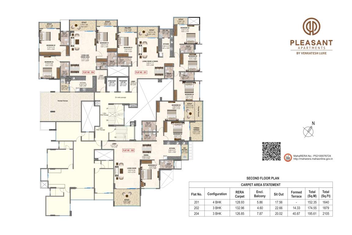  the pleasant coop housing society ltd The Pleasant Coop Housing Society Ltd Cluster Plan for 2nd Floor