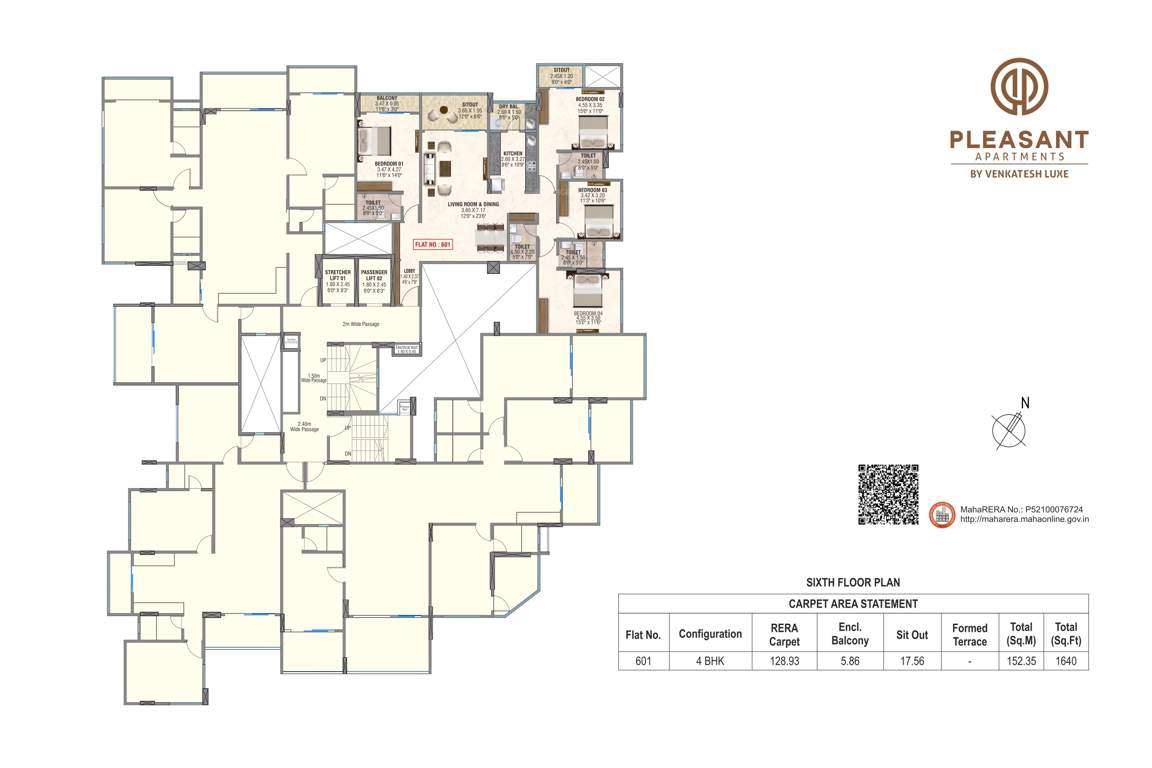  the pleasant coop housing society ltd The Pleasant Coop Housing Society Ltd Cluster Plan for 6th Floor