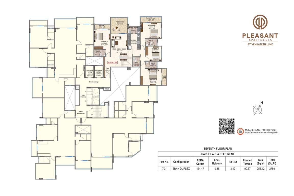  the pleasant coop housing society ltd The Pleasant Coop Housing Society Ltd Cluster Plan for 7th Floor