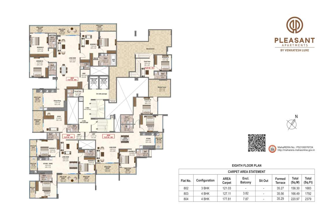  the pleasant coop housing society ltd The Pleasant Coop Housing Society Ltd Cluster Plan for 8th Floor