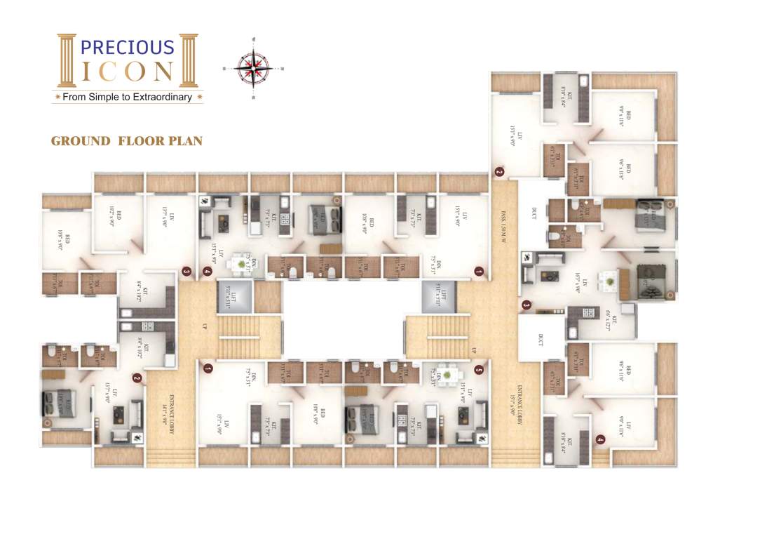  precious icon B1 Cluster Plan for ground Floor