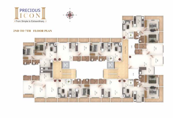  precious-icon B1 Cluster Plan from 2nd to 7th Floor