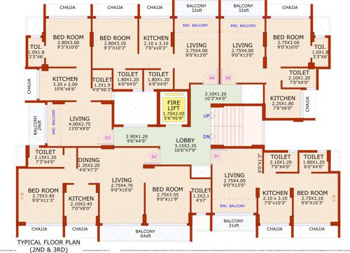  krishna-avenue Krishna Avenue Cluster Plan from 2nd to 3rd Floor