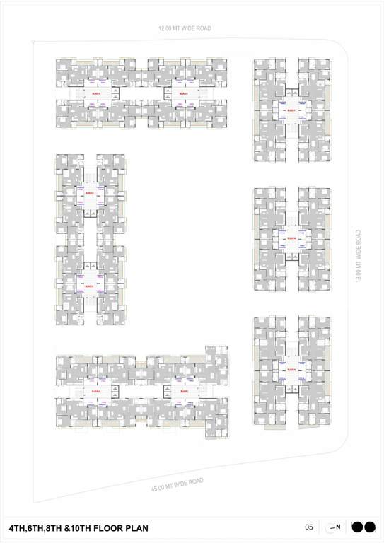 kavisha the portrait Block A,B,C,D,E,F,G,H & I Cluster Plan from 4th to 10th Floor