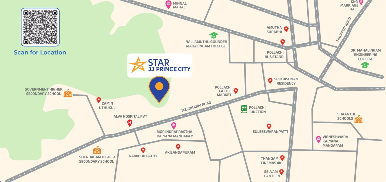 jj prince city Location Plan