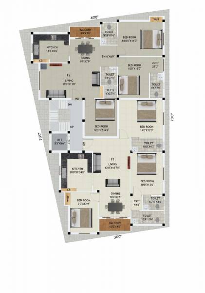  anna-baba-flats Anna Baba Flats Cluster Plan for 1st Floor