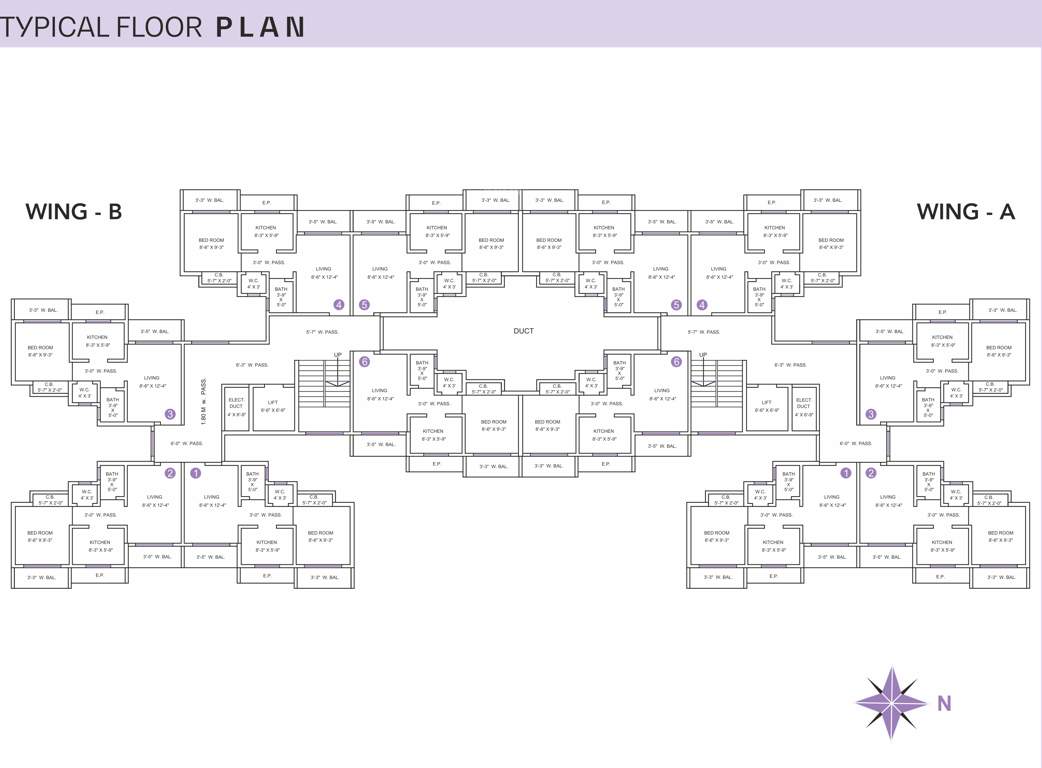  padamavati royal Padamavati Royal Cluster Plan for Typical Floor
