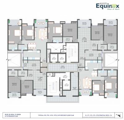  equinox 1B, 1C, 1D Cluster Plan For 4th, 9th, 14th, 19th, 24th Floor