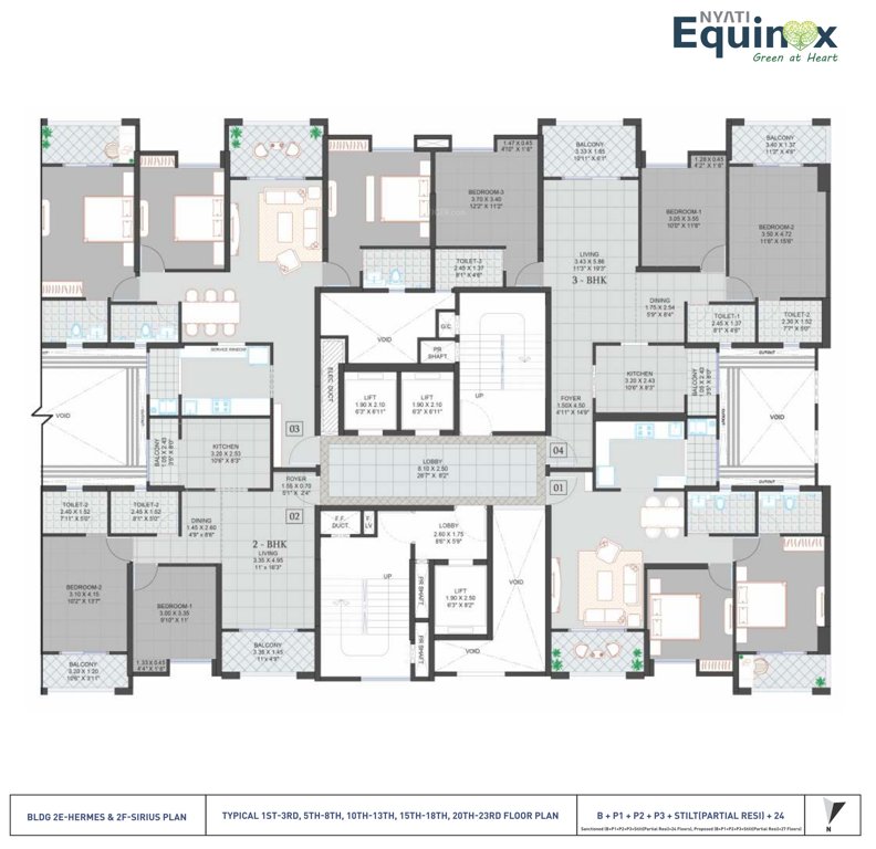  equinox 2E, 2F Cluster Plan For 1st, 3rd, 5th, 8th, 10th, 13th, 15th, 18th, 20th, 23rd Floor