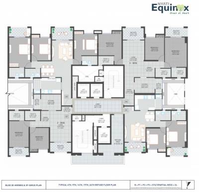  equinox 2E, 2F Cluster Plan For 4th, 19th, 14th 19th, 24th Floor