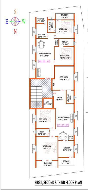  prajaya Prajaya Cluster Plan from 1st to 3rd Floor