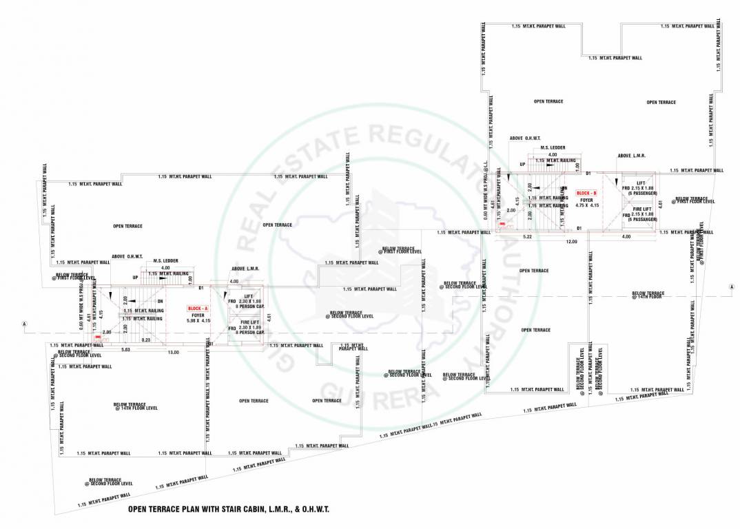  vrundavan zion Block A & B Terrace Floor Cluster Plan
