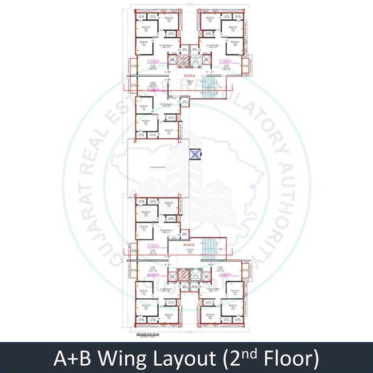  swarnim lifestyle Block A And B Cluster Plan for 2nd Floor