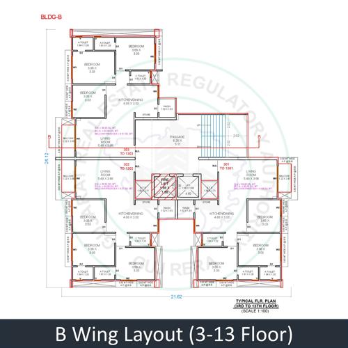  swarnim-lifestyle Block B Cluster Plan from 3rd to 13th Floor