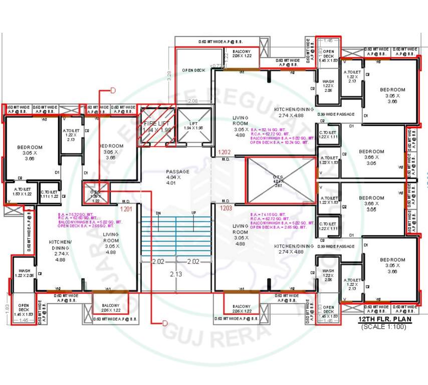  swarnim lifestyle Block D Cluster Plan from 1st to 12th Floor