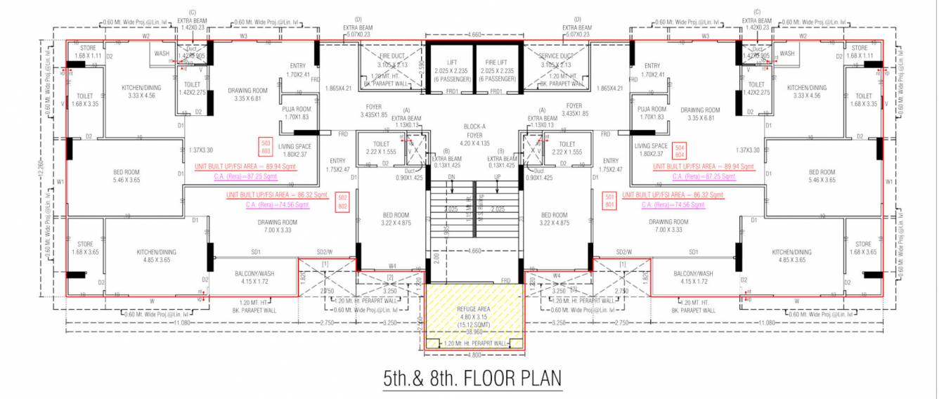  splendora 2 Block A Cluster Plan from 5th to 8th Floor