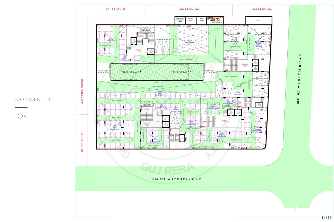  swastik harmony Block A To D Cluster Plan for Basement 1 Floor