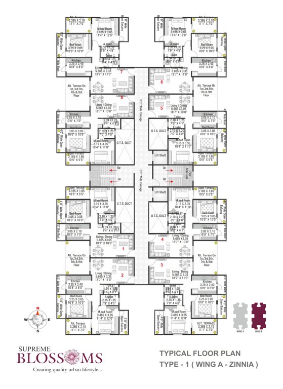  supreme blossoms Tower 1 Cluster Plan